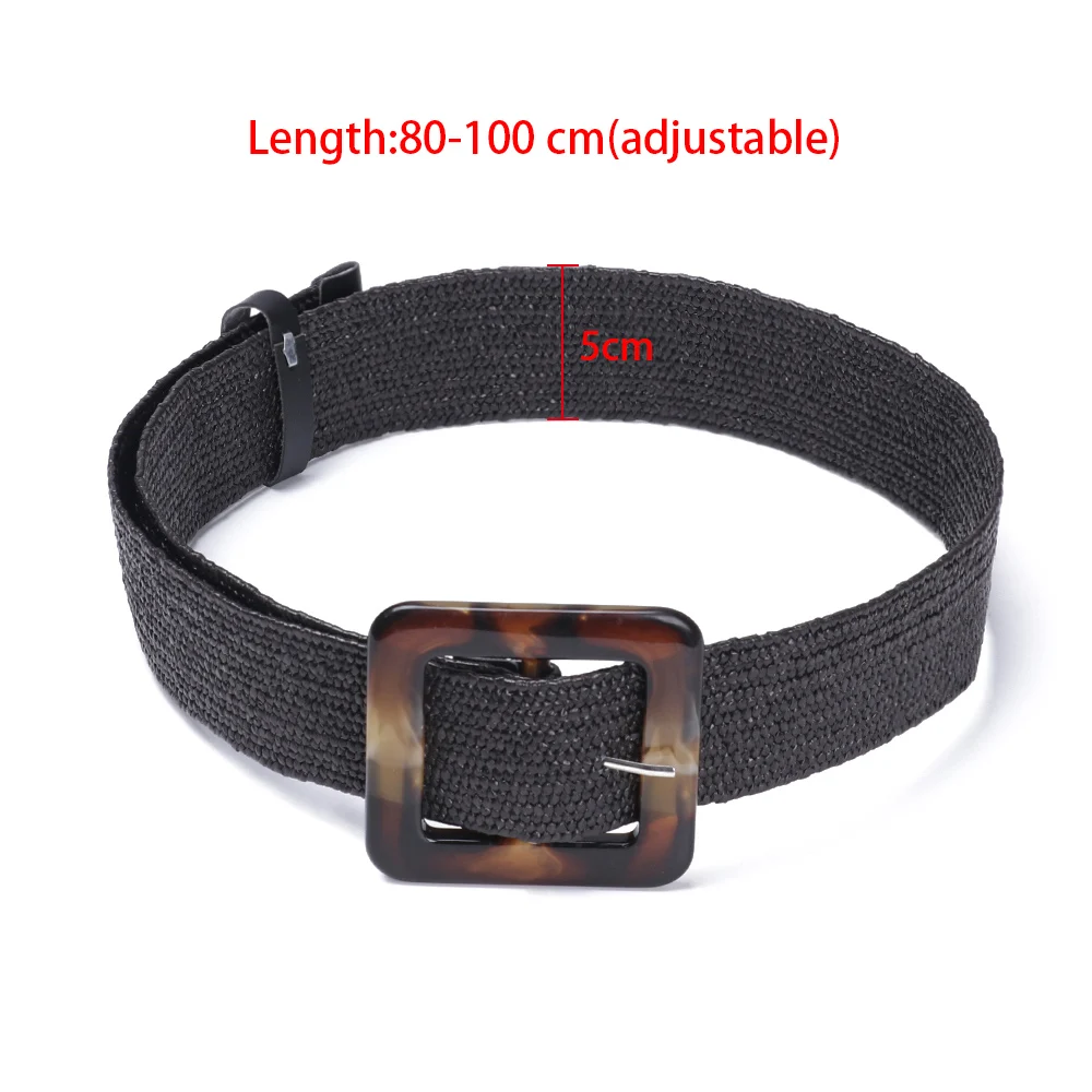 

1Pcs Braided Belt For Women Square Straw Belt Rattan Fake Straw Belt For Women Waist Belt Vintage Wild Woman