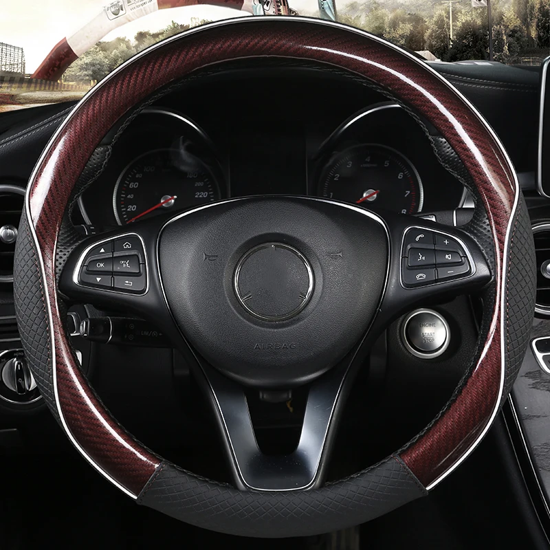 

Soft Braid on Car Steering Wheel Cover For 37 - 38 CM 14.5"-15" Anti-slip Inner Ring M Size Steering-Wheel Car Styling Carpet