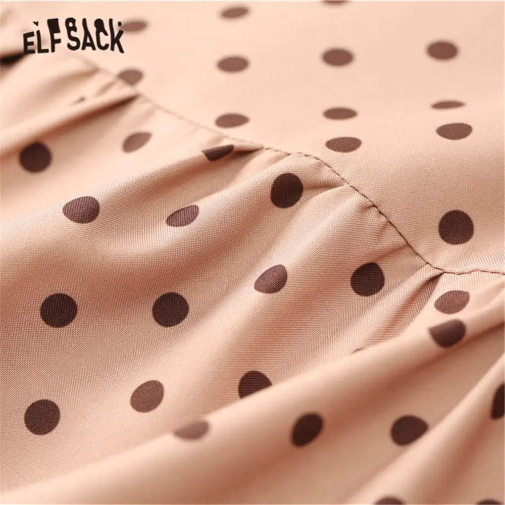 Женское винтажное Повседневное платье ELFSACK абрикосовое ТРАПЕЦИЕВИДНОЕ ПЛАТЬЕ в