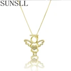 SUNSLL новый дизайн золотой медный белый кубический цирконий ангел кулон ожерелье для девушки модные изысканные ювелирные изделия кулон подарки