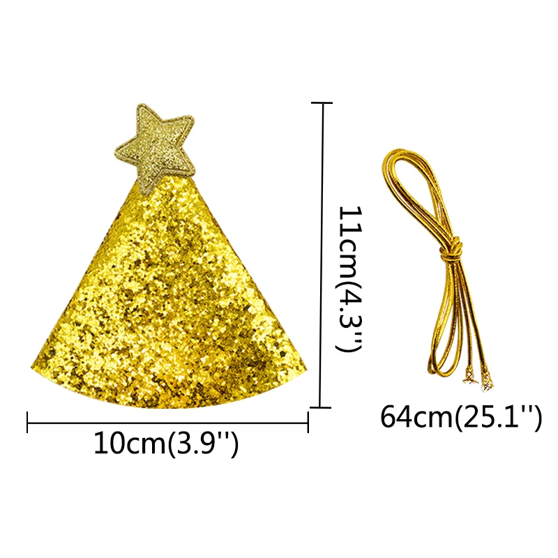 5 шт./лот золотые шляпы на день рождения блестящая корона вечерние для детей со