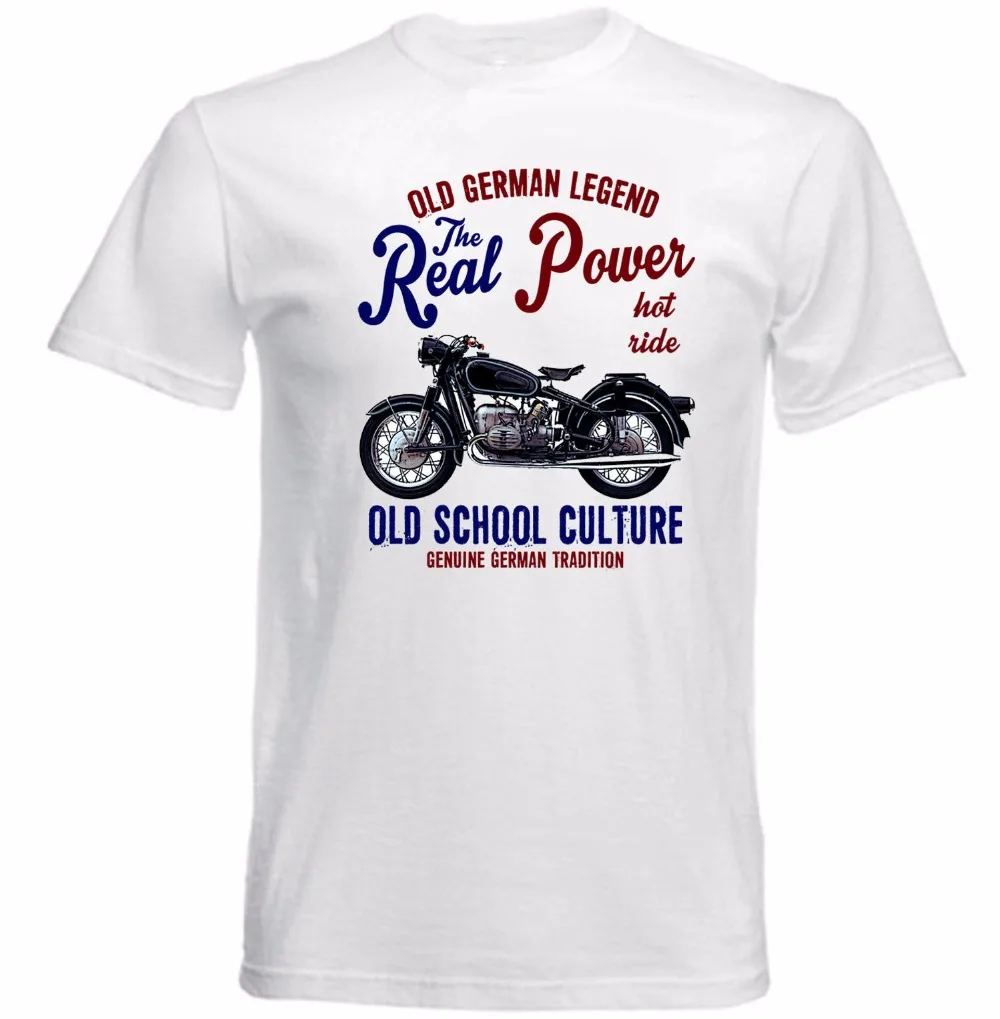 

Men T-Shirt Summer Style VINTAGE R50 MOTORCYCLE REAL POWER Brand Design Tee Shirts Casual Cool Design Tops T shirt