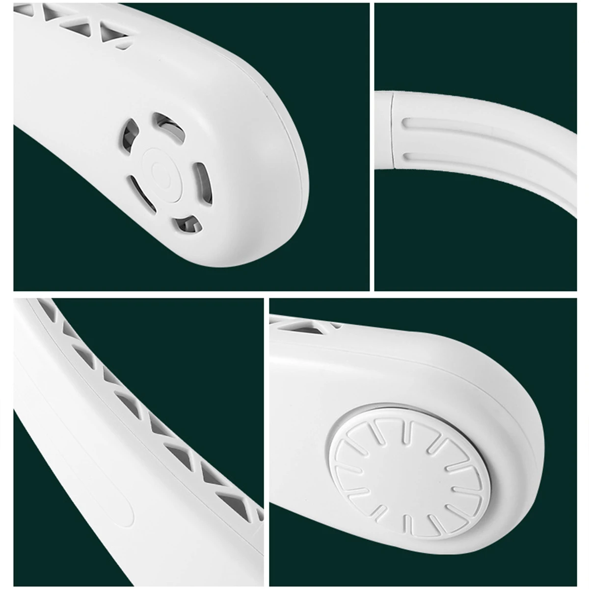 

Portable Air Cooling Neck Fan 3 Gear Ultra Quiet Wind Bladeless mini Hanging Fan Rechargeable USB Wearable Outdoor Air Cooler