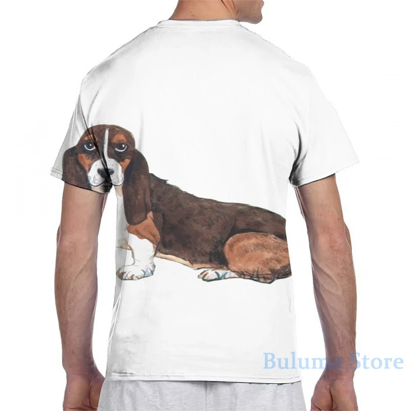 Мужская футболка bассет Хаунд (3) женская модная с принтом по всей длине топы для