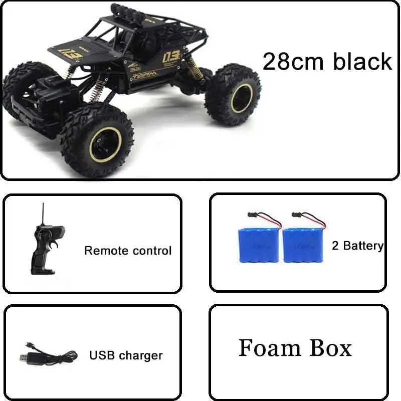 1:16 4WD автомобили RC автомобили обновленная версия 2,4G радиоуправляемые игрушечные машинки RC автомобиль высокоскоростные грузовики внедорожные Грузовики Игрушки для детей - Цвет: Foam Black 2 Battery