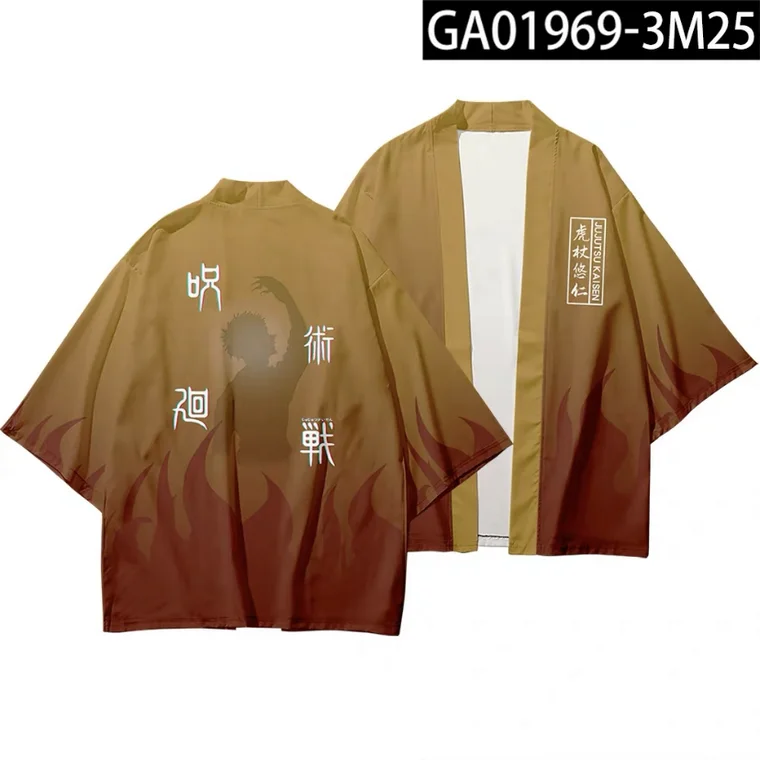 

Printing Japanese Kimono Haori Yukata Boys Cardigan Women/men's Fashion Jujutsu Kaisen Anime 3D Cool Short Sleeve Casual Summer