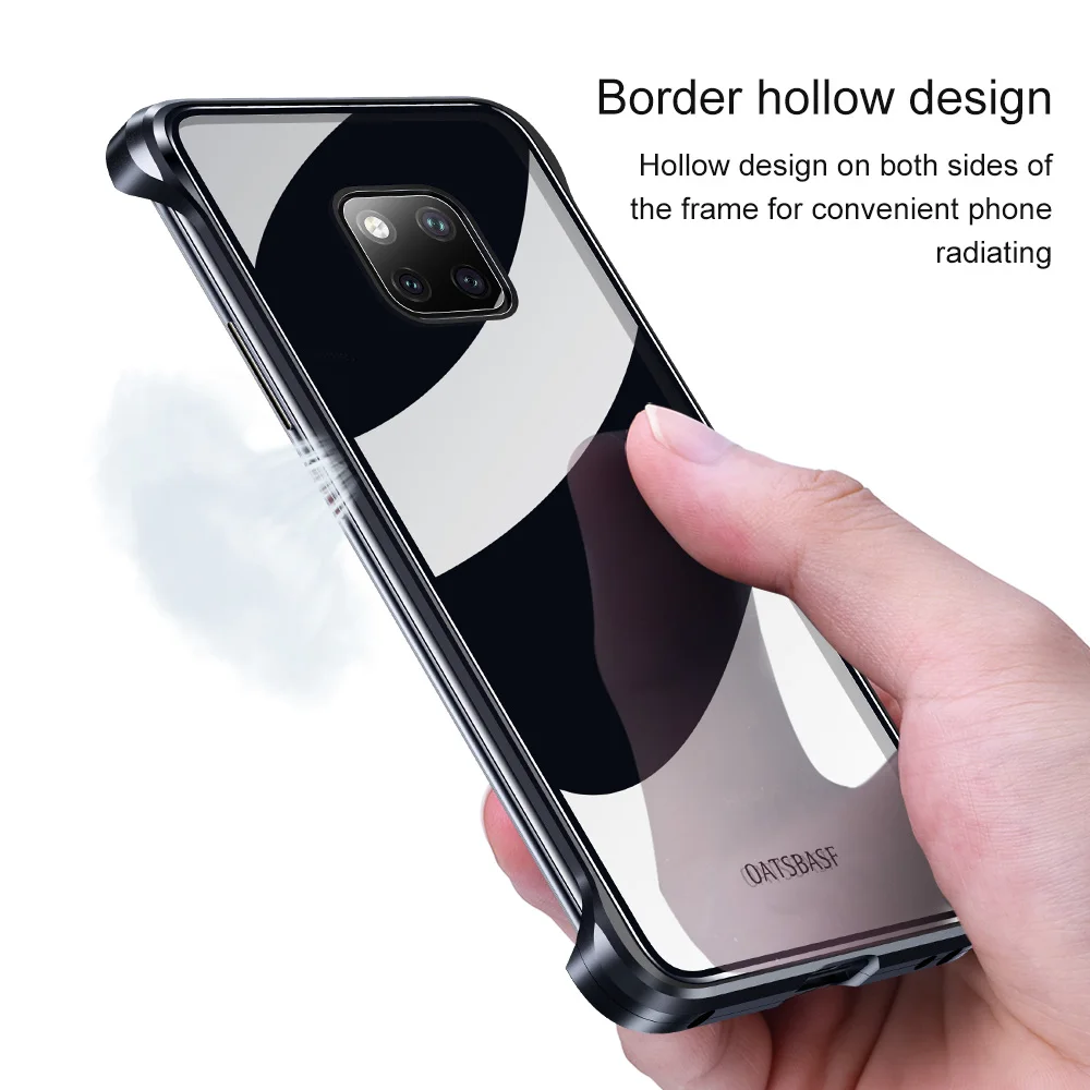 OATSBASF металлический чехол из закаленного стекла для телефона huawei mate 20 pro простой