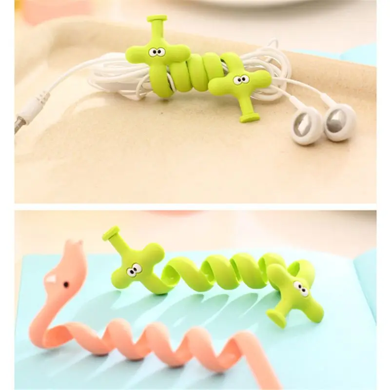 Длинный мультяшный Кабельный органайзер наматыватель защита для проводов