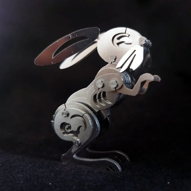 

Steel Warcraft Chinese Zodiac rabbit 3D Metal Puzzle The Model DIY Cut Assemble Jigsaw Toy Desktop Decoration Gift For Adult kid