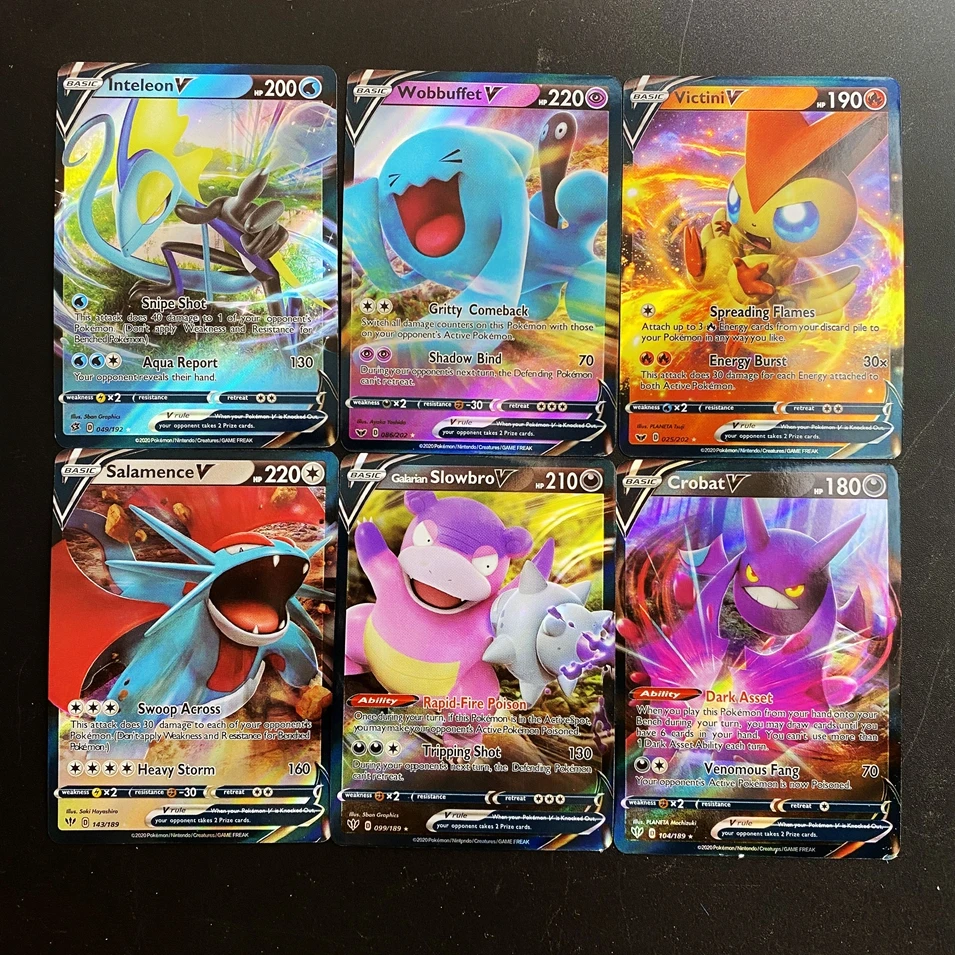 Juego de Pok&eacute;mon con pantalla brillante, repetidor de Pok&eacute;mon con pantalla, Vmax, tarjeta de colecci&oacute;n de batalla comercial, juguete para regalo para ni&ntilde;os-4