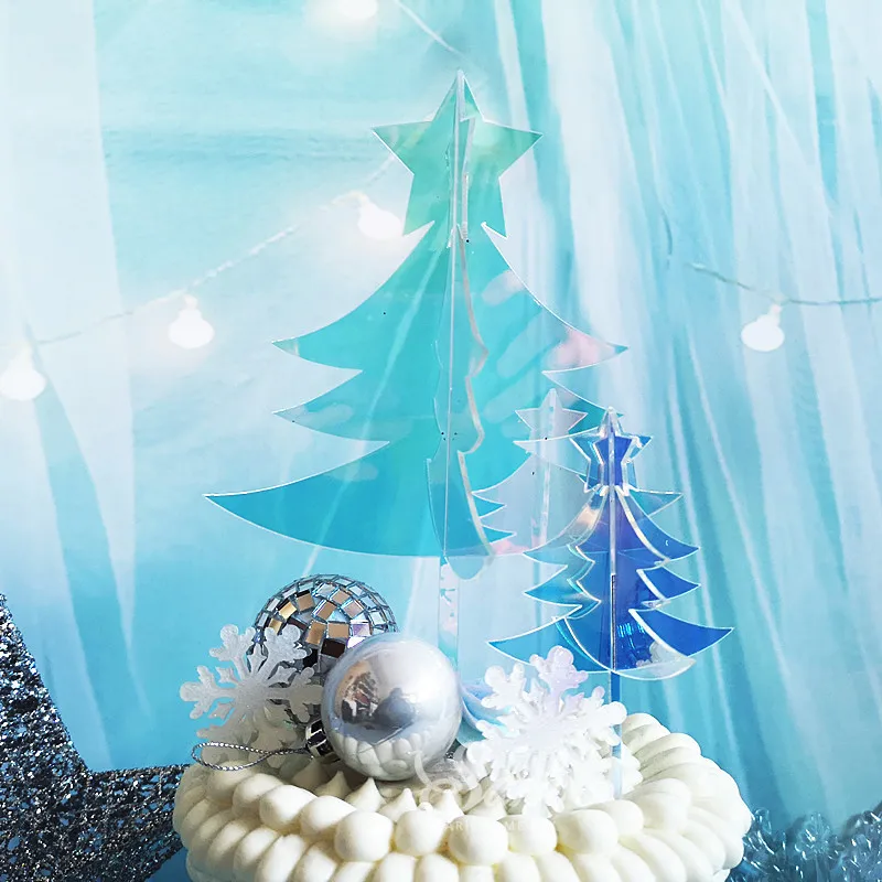 Рождественские олени Золотые деревья акриловый Топпер для торта рог снежинка