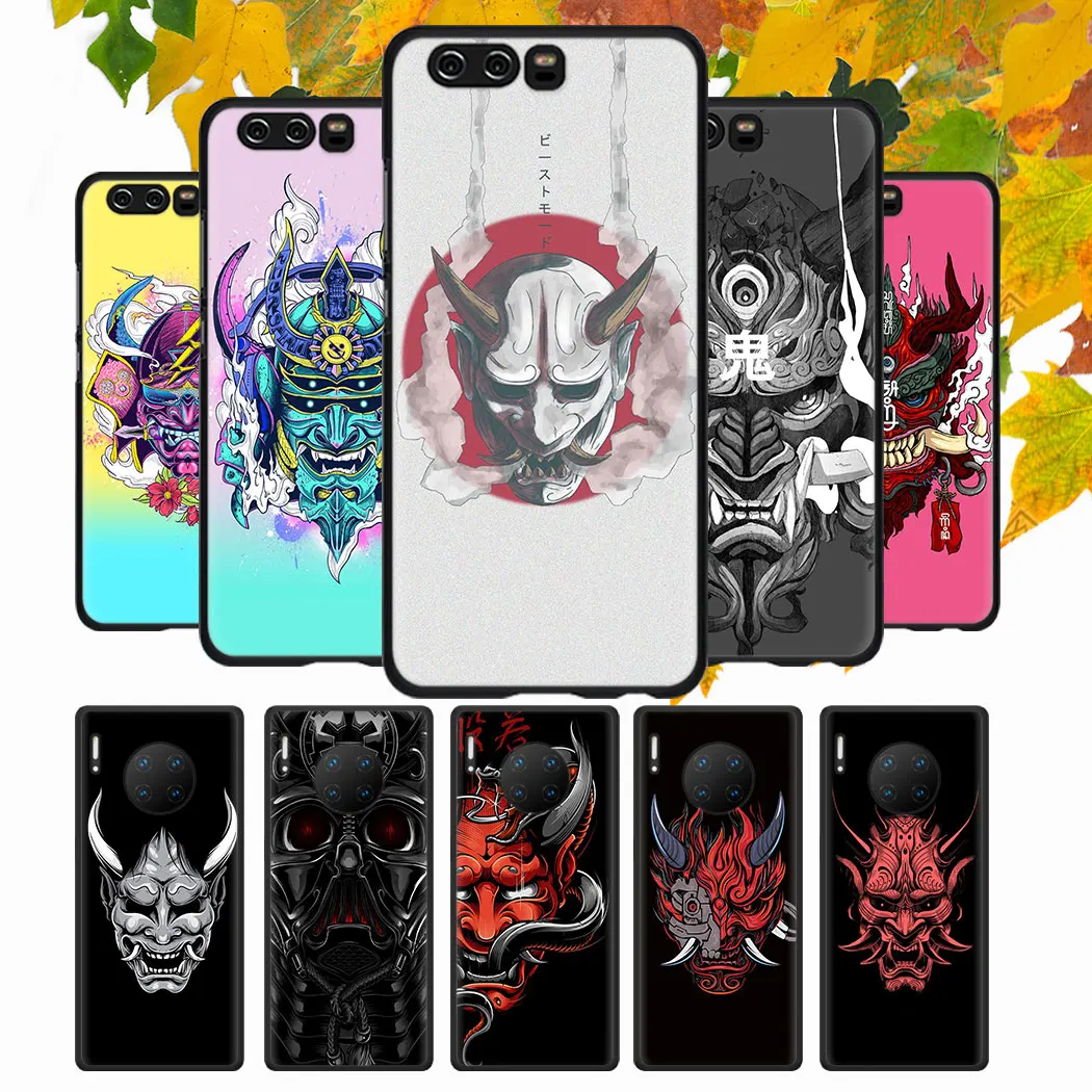 Мягкий телефон для Huawei P30 Lite Pro Honor View 20 10 P Smart Plus 2019 Z CoverJapanese samurai mask Art Custom|Бамперы| |