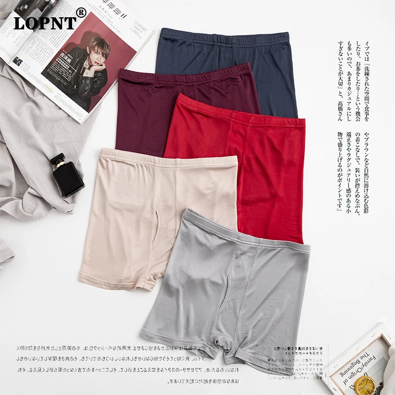 

LOPNT Pure Silk Seamless Men’s Underpants Mid Waist Ventilate Antibacterial Boxers Panties Male Soft Smooth Comfort Underwear