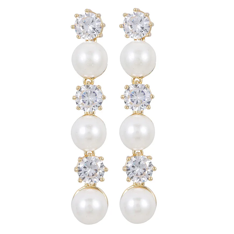 

Ear Delivery S925 Silver Needle Pearl Net Red Earrings Ms. Fashion Stripped Ear Drop Personal Accessories korean earings
