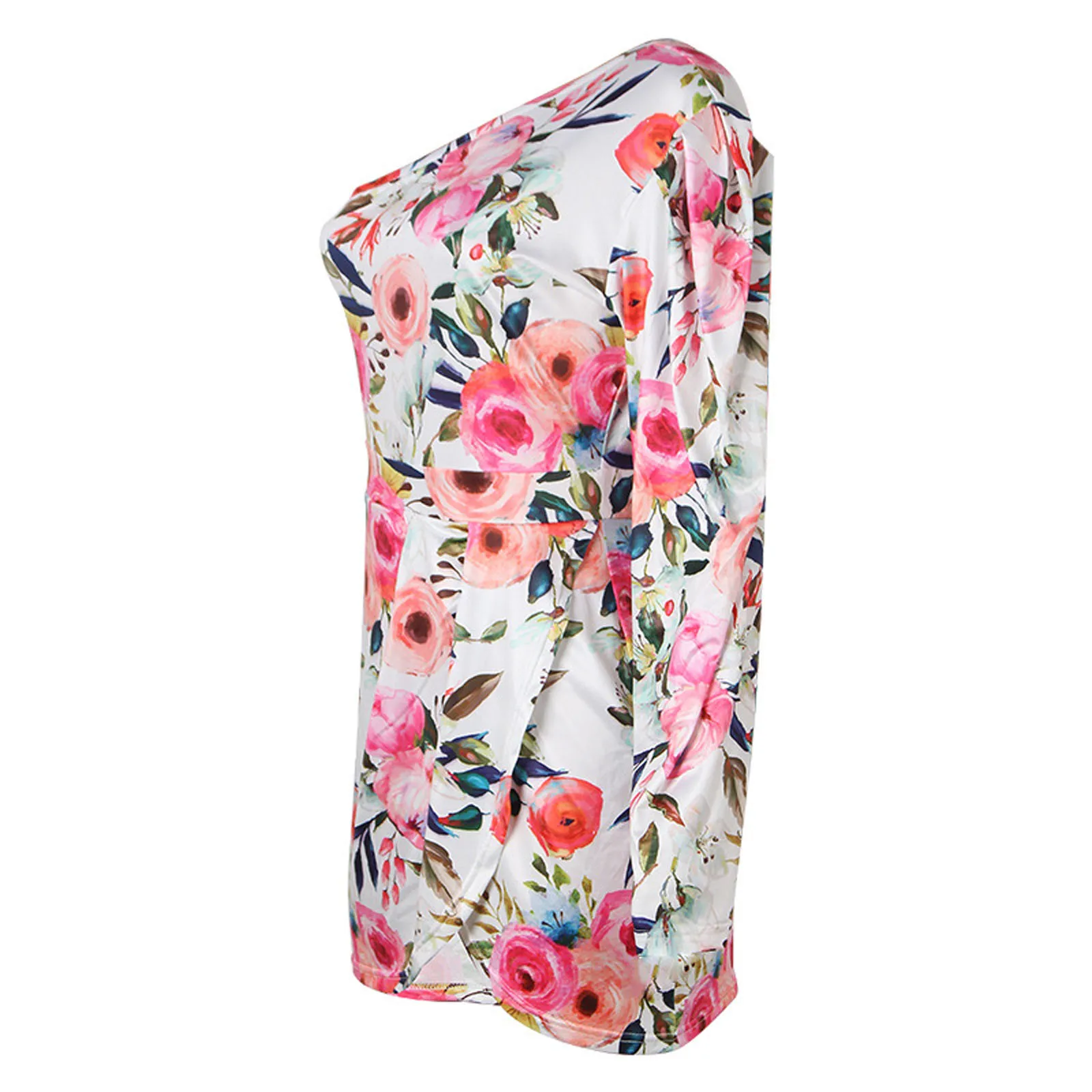 

Women's Summer Fashion Printed One Shoulder Bag Hip Skirt High Waist Slim Dress Printed one-shoulder high-waist slim dress