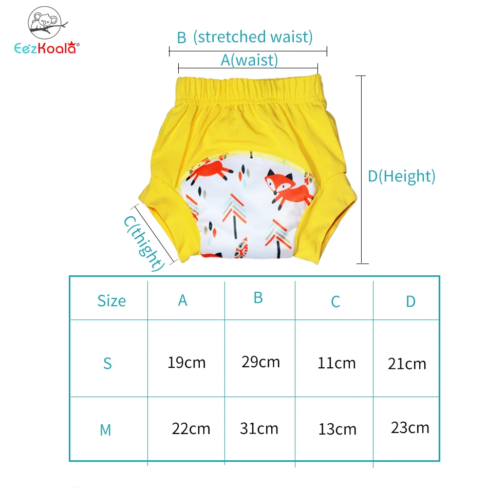 EezKoala-pantalones de entrenamiento de algod&oacute;n para beb&eacute;, bragas, pa&ntilde;ales de tela reutilizables, lavables, respetuosos con el medio ambiente-2