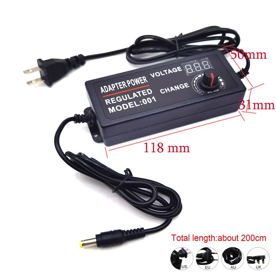 Регулируемый универсальный адаптер питания переменного тока в постоянный ток 3 12