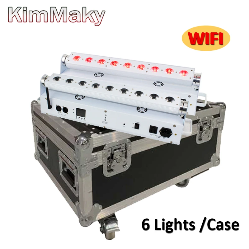 6 огней/корпус wifi 9*18 Вт RGBWA UV в 1 беспроводной DMX Свадебные подзаряжаемые
