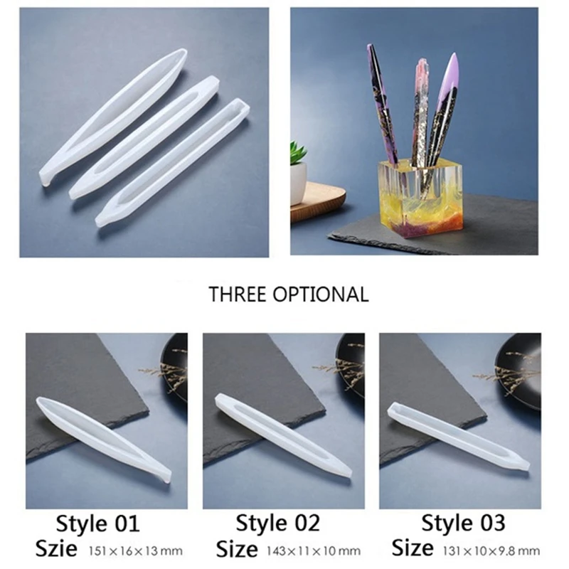 

1set Transparent Silicone Mould Resin Decorative Craft DIY Ballpoint Pen Mold Epoxy Resin Molds for Jewelry