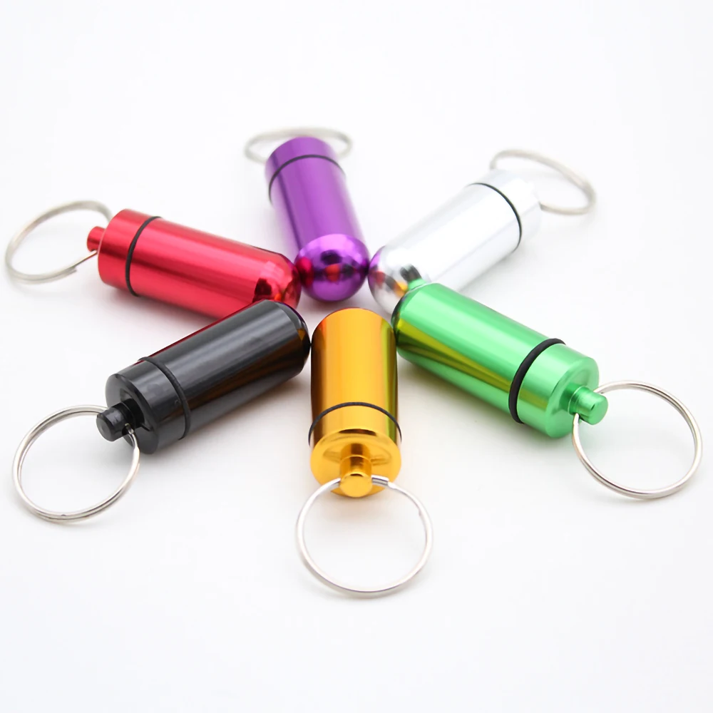 

Outdoor Medicine Bottle Keychain Hanging Bottle Portable Gadget Safety Medicine Bottle Dustproof Multi-color Medicine Bottle