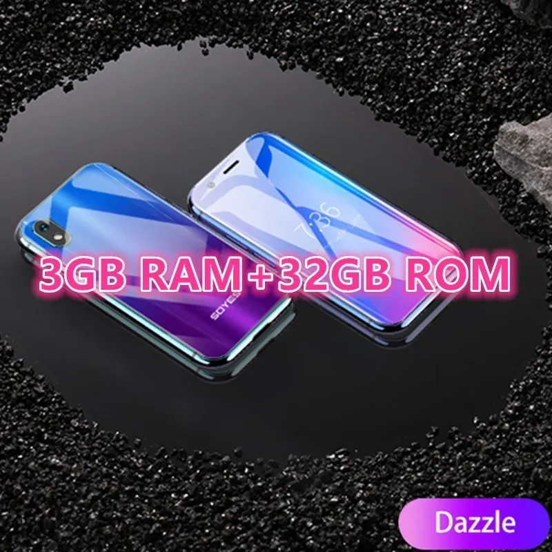 Модный SOYES XS супер мини телефон Смартфон Android 6,0 3 ''Dual Sim четырехъядерный стеклянный корпус маленький 4G LTE мини мобильный телефон - Цвет: DAZZLE 3GB RAM