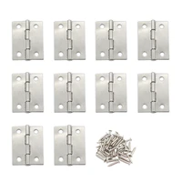 10pcs small hinges cabinet gate closet door hinge home furniture hardware stainless steel folding butt hinge with screws 1 5