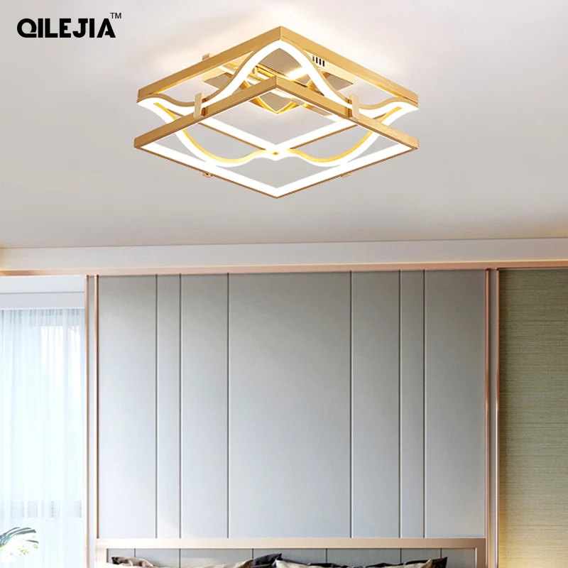 Светодиодные потолочные светильники с золотым корпусом круглые/квадратные для