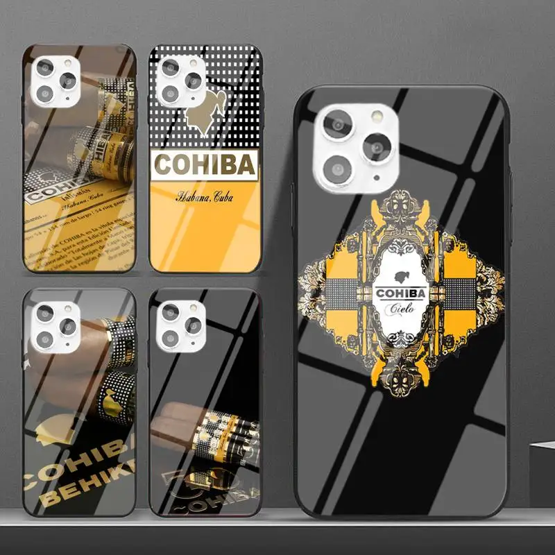 

Cohiba Habanos Cigar Pattern Phone Case For IPhone 6 6s 7 8 Plus X Xs Xr Xsmax 11 12 Pro Promax 12mini Tempered Glass