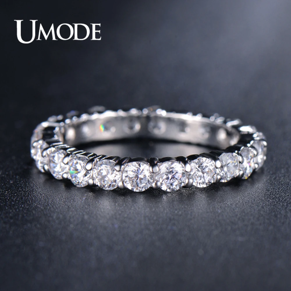 Кольцо женское из белого золота 3 мм 0 1 карат с круглым фианитом