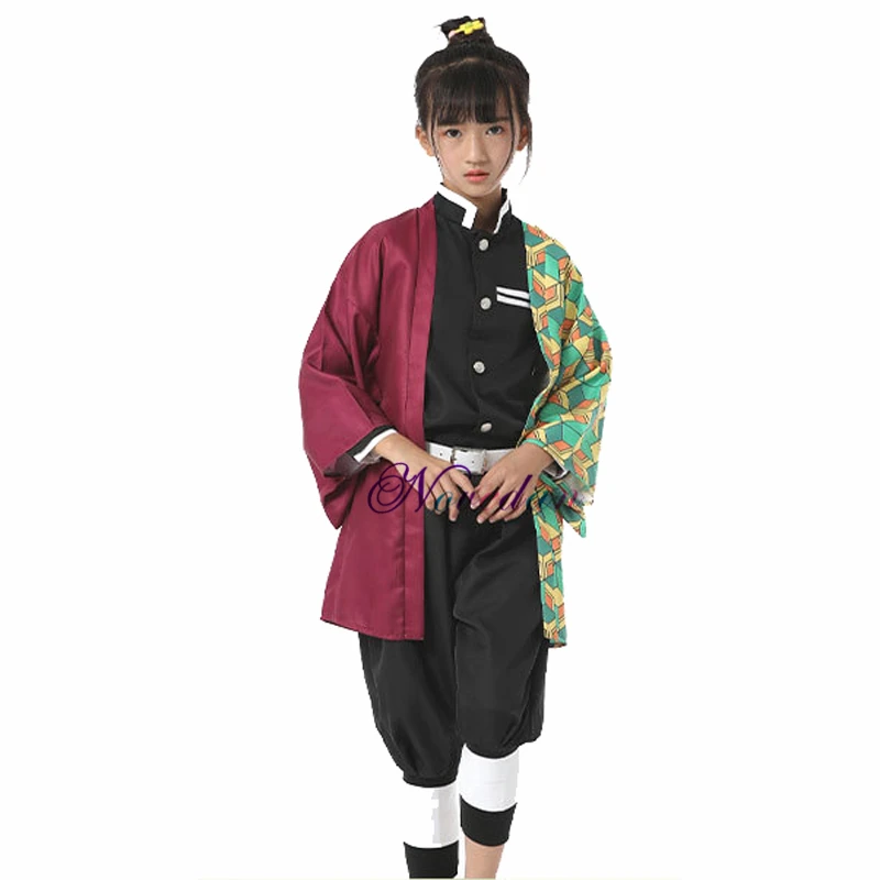 

Girls Tsuyuri Kanawo Cosplay Anime Demon Slayer Kimetsu no Yaiba Tanjirou Kamado Nezuko Cosplay Kisatsutai Uniform Costume Kids