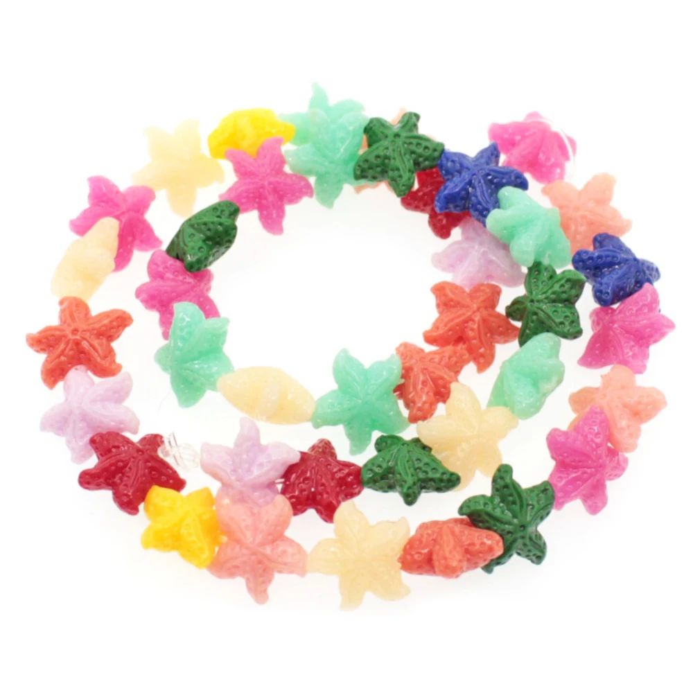 Tevida R64 Разноцветные коралловые пластиковые бусины в виде морской звезды для