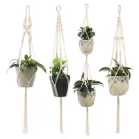 2021 hand made wicker rattan flower basket green vine pot planter hanging vase container wall plant basket for garden bse012