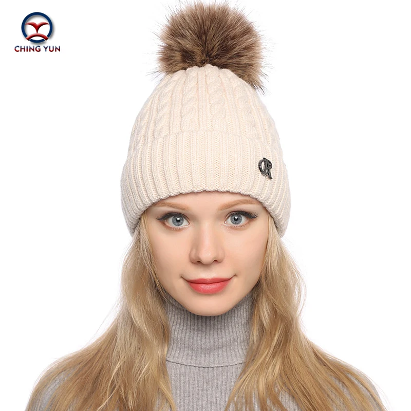 Новая вязаная шапка для женщин на осень и зиму модные шапки с большими помпонами