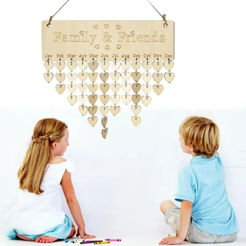 Подарки на день рождения семья доска напоминание стены деревянный календарь