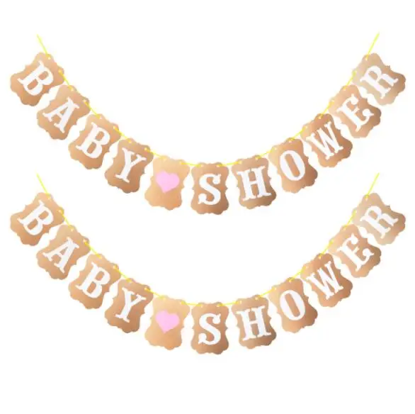 baby shower pink Баннеры-Декорации для вечеринки в честь первого дня рождения с помпоном на 1 год для новорожденных - Цвет: baby shower pink