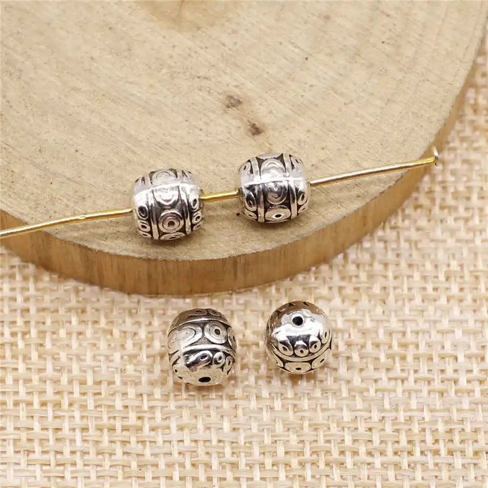 

Jewelery Pendants Making Charms For Jewelry 10pcs Engraved Small Hole Beads Spacers Beads 7x7x7mm Antique Silver Plated