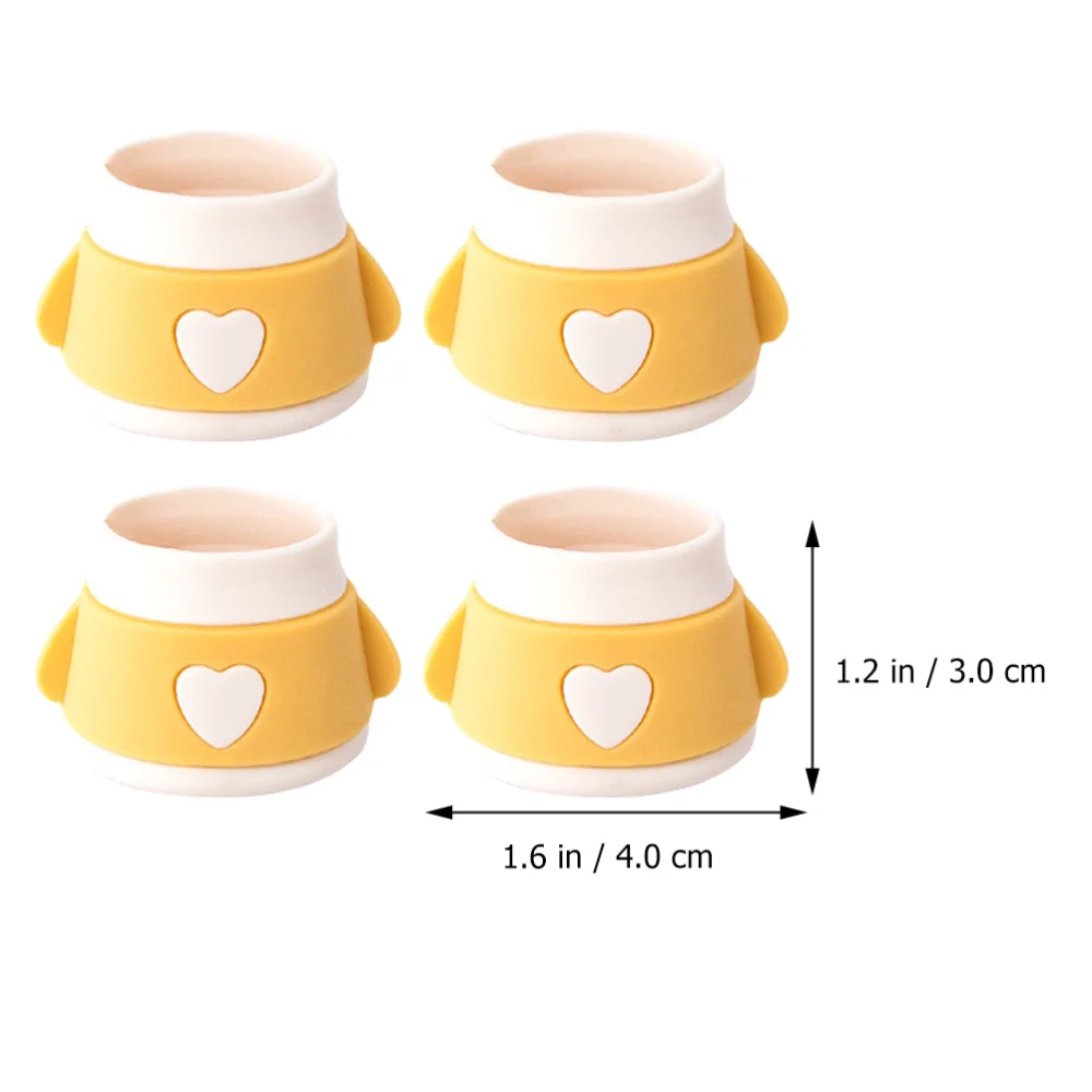 

4pcs Heart-shaped Furniture Silicon Protection Covers Silicone Chair Protector