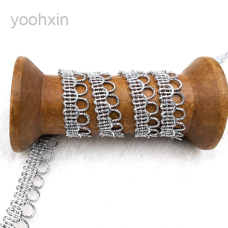 1 м Высококачественная новейшая кружевная ткань аппликация золотистая