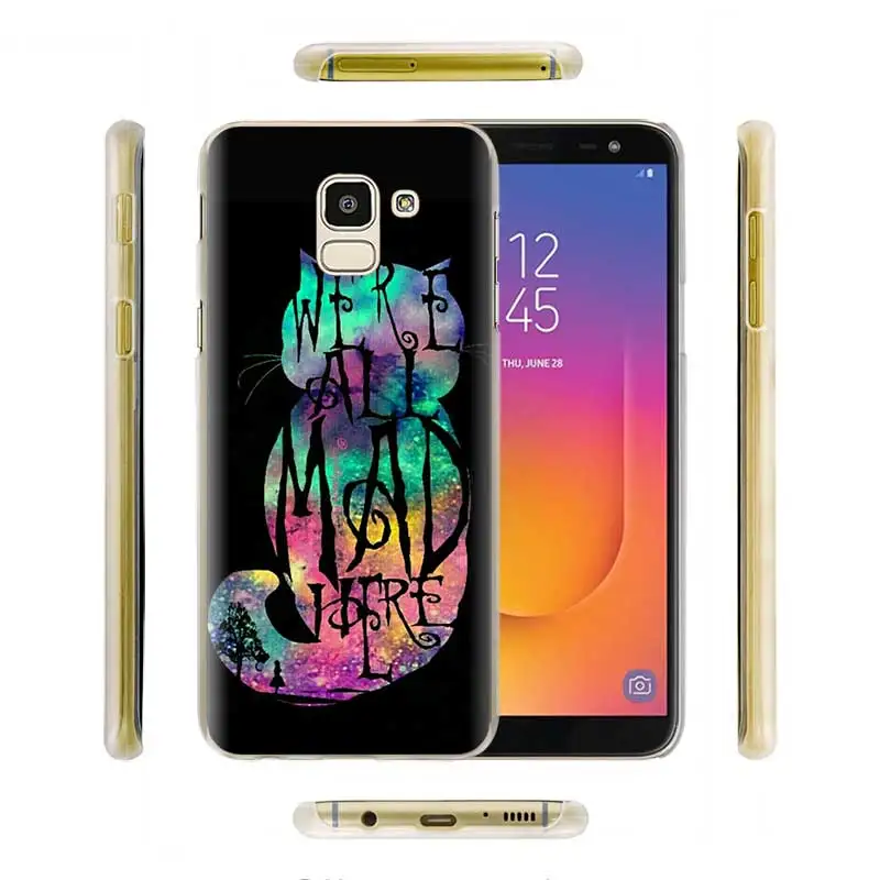 Чехлы Alice in Wonderland Cat для samsung Galaxy J4 Plus J6 Plus J8 J3 J5 J7 J5 Prime, Жесткий Чехол