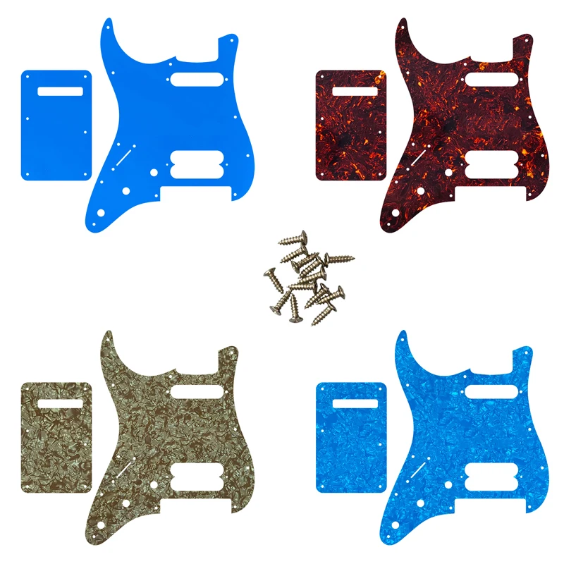 

Guitar Pickguard - For Left Hand US 11 Screw Holes SH Strat With Tremolo Bridge Player Humbucker Scratch Plate & Back Plate