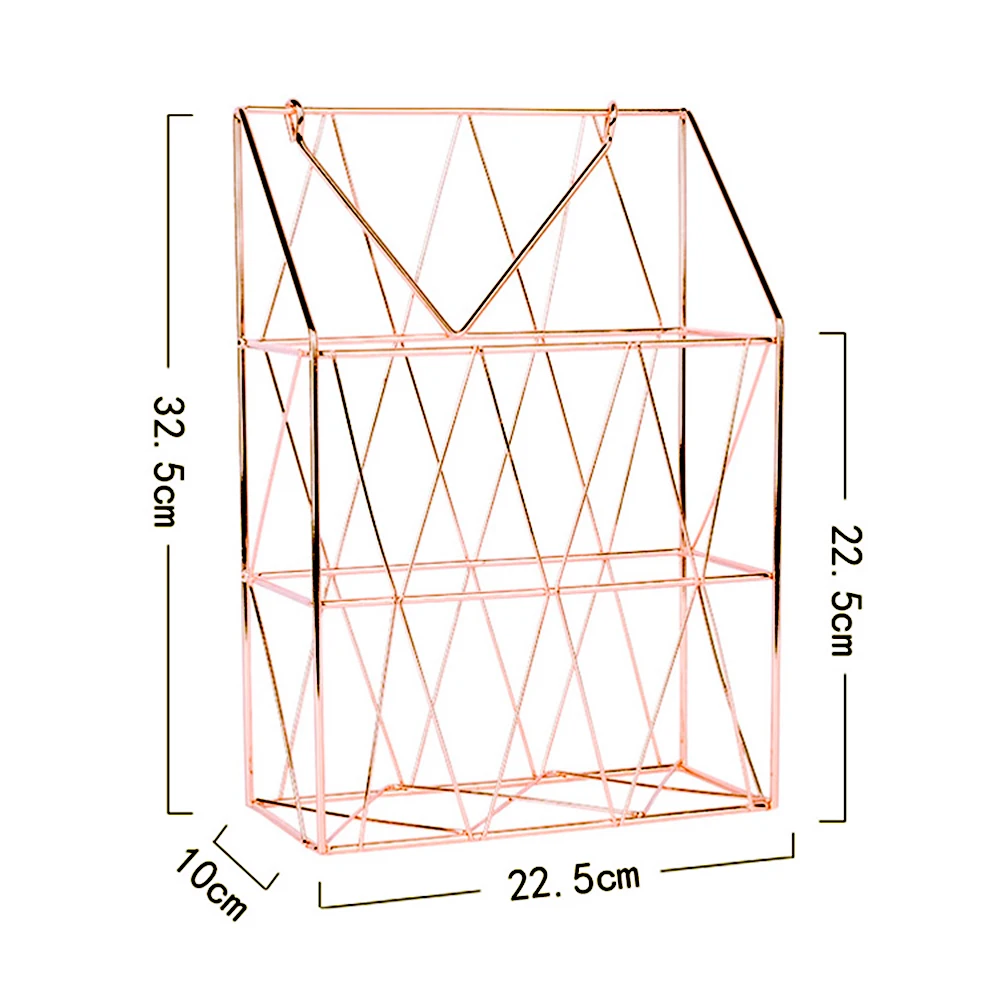 

Wall Mounted Storage Baskets Shelf Metal Rack Office Magazine Newspaper Letter Books Storage Basket Home Organizer Shelves