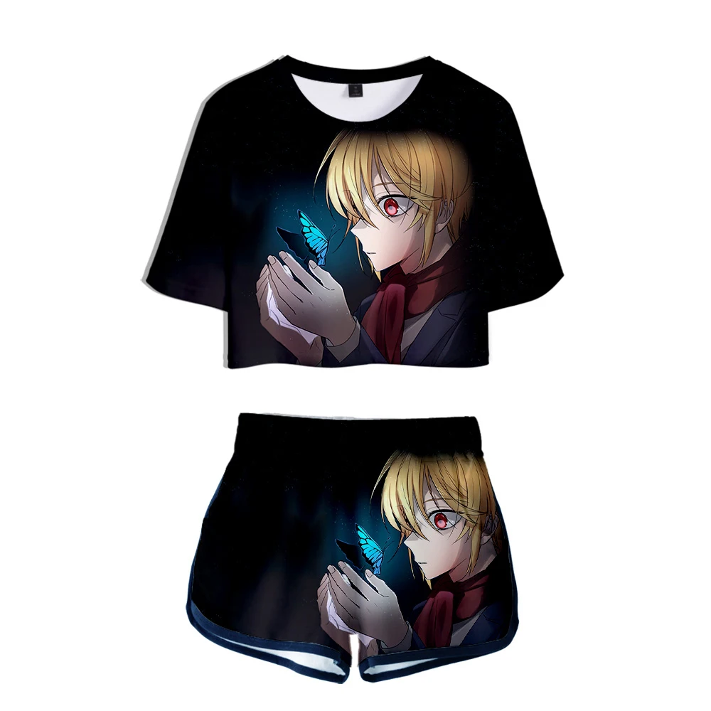 

Kawaii японский аниме Мориарти Патриот 3D комплект из двух частей Женская Повседневная футболка + шорты Summre спортивный костюм для девочек