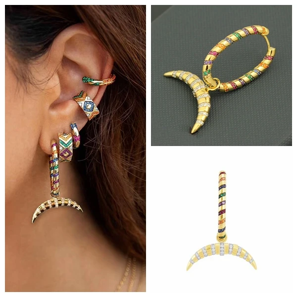 1 шт мульти Цвет полосы Племенной полумесяц падения подойдет как для