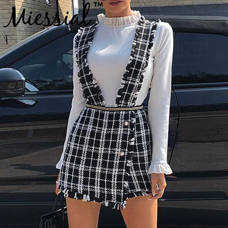 Miessial, твид, высокая талия, элегантная юбка-шорты, юбка-брюки, женские сексуальные вечерние юбки, для клуба, бахрома, ремень, а-силуэт, мини-юбка