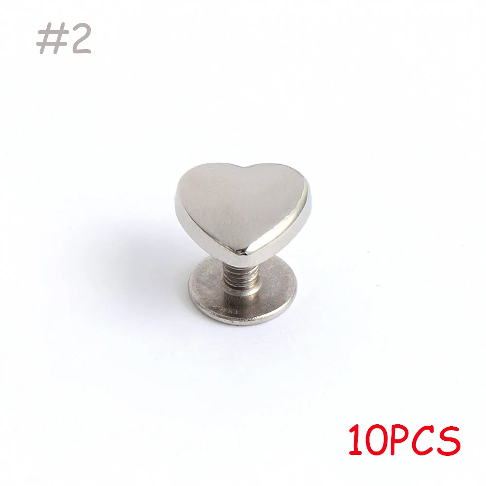 silver 10 шт./упак. сердце узор жемчужные заклепки для ткани брюки шляпа Сумка Обувь DIY ремесла DIY аксессуары для крапбукинга - Цвет: silver