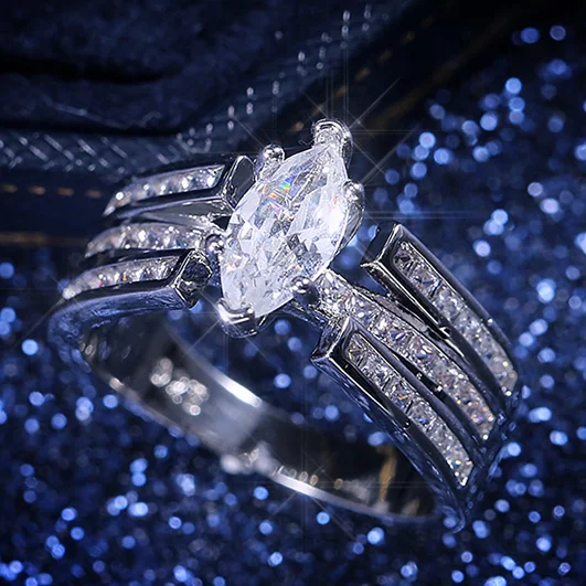 Классическое высококачественное Свадебное женское кольцо Huitan с роскошным