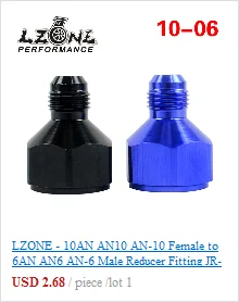 LZONE-синий штекер 6AN 6 вспышка до M14x1.5(мм) метрический прямой фитинг от 6 до M14* 1,5 порт. Адаптер JR-SL816-06-143-011