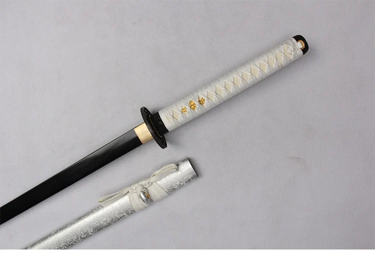 

Black blade 1045 carbon steel katana japanese swords samurai sharp edge silver sheath handmade crafts decorative color metal