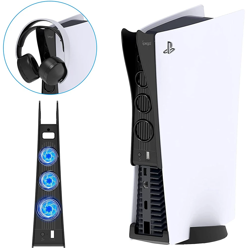

New Efficient Cooling Game Artifact Radiator USB With 3 Cooling Fan Cooler Suitable For PS5 Console Stand Holderble For PS5 Cons
