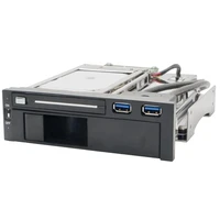 5 25inch bay tray less mobile rack for 3 5inch and 2 5inch sata iii hdd with extra 2 port usb 3 0blackwhite